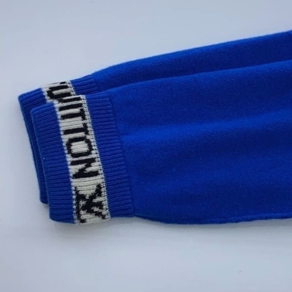 Louis Vuitton LV Cuffs Crewneck Sweater In Blue Cashmere